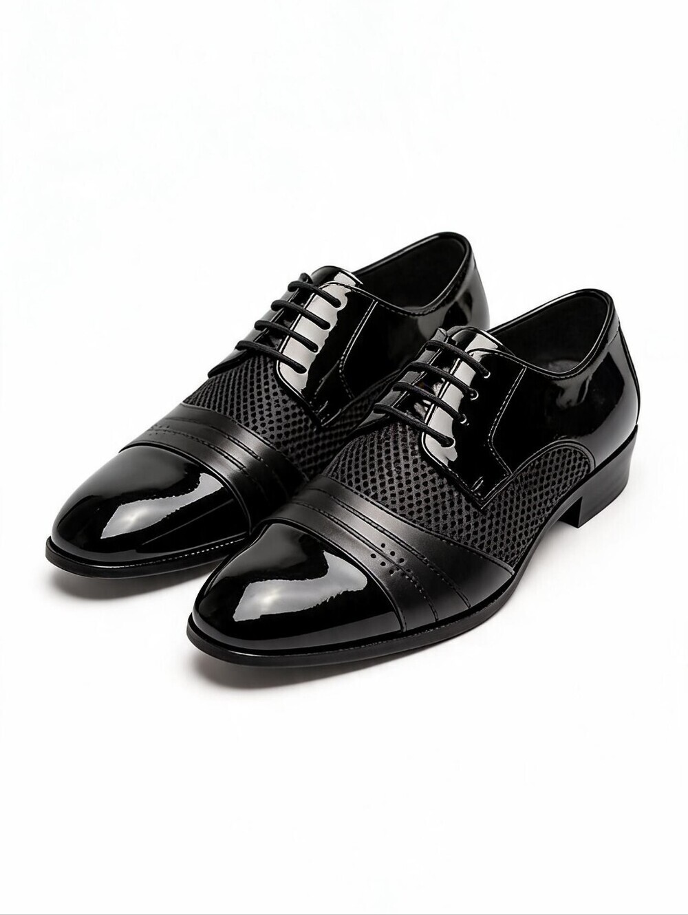 Italian Made Black Patent Leather Dress Shoes Size 48